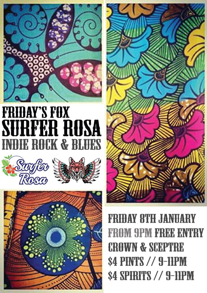 Poster for Friday's Fox and Surfer Rosa